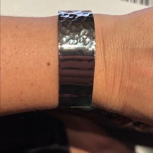 Hammered Silver Cuff Bracelet